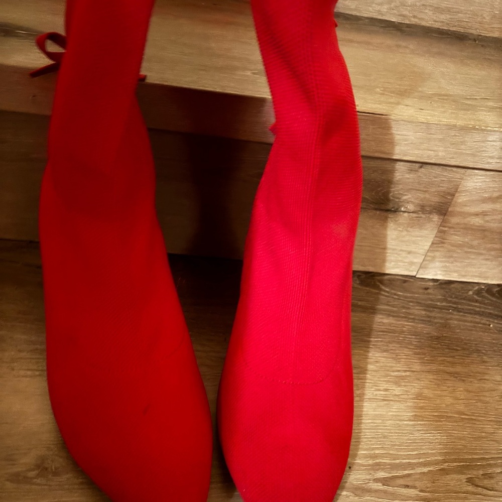 Vibrant Red Knee-High Boots